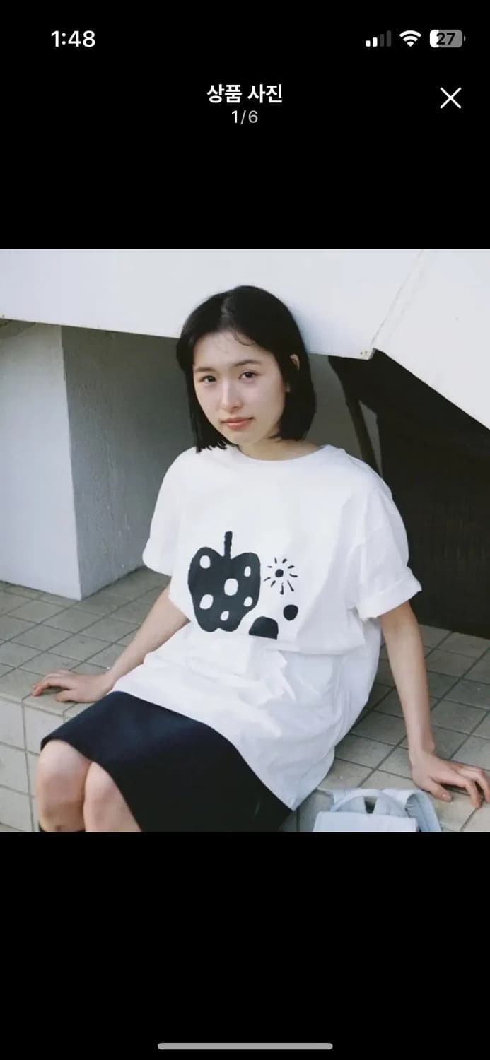 오헤시오 애플 도트 오버핏 티셔츠 상품이미지1