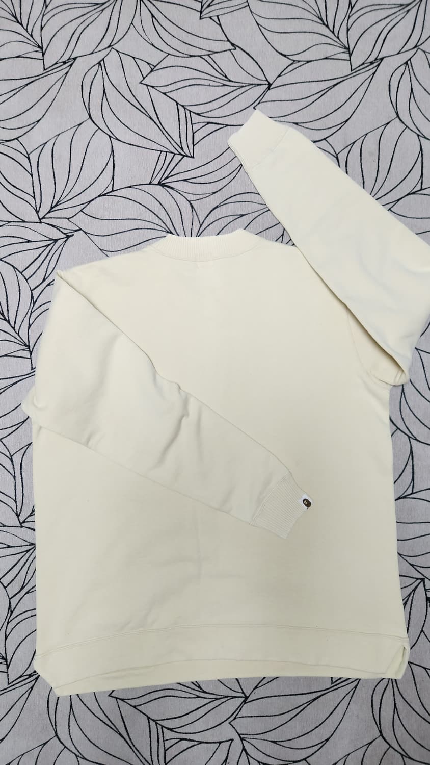 90s 초기형 A Bathing Ape 크루넥 스웨트셔츠 L 카스타드 상품이미지2