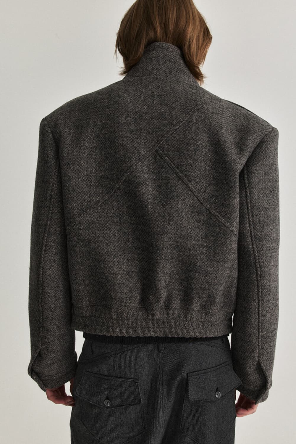 웨이비니스 하이넥 자켓 그레이 상품이미지3