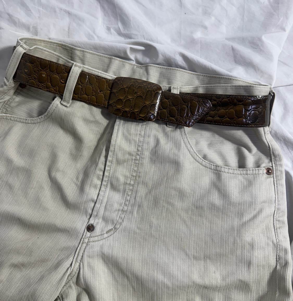 빈티지 파이톤 레더 벨트 상품이미지2