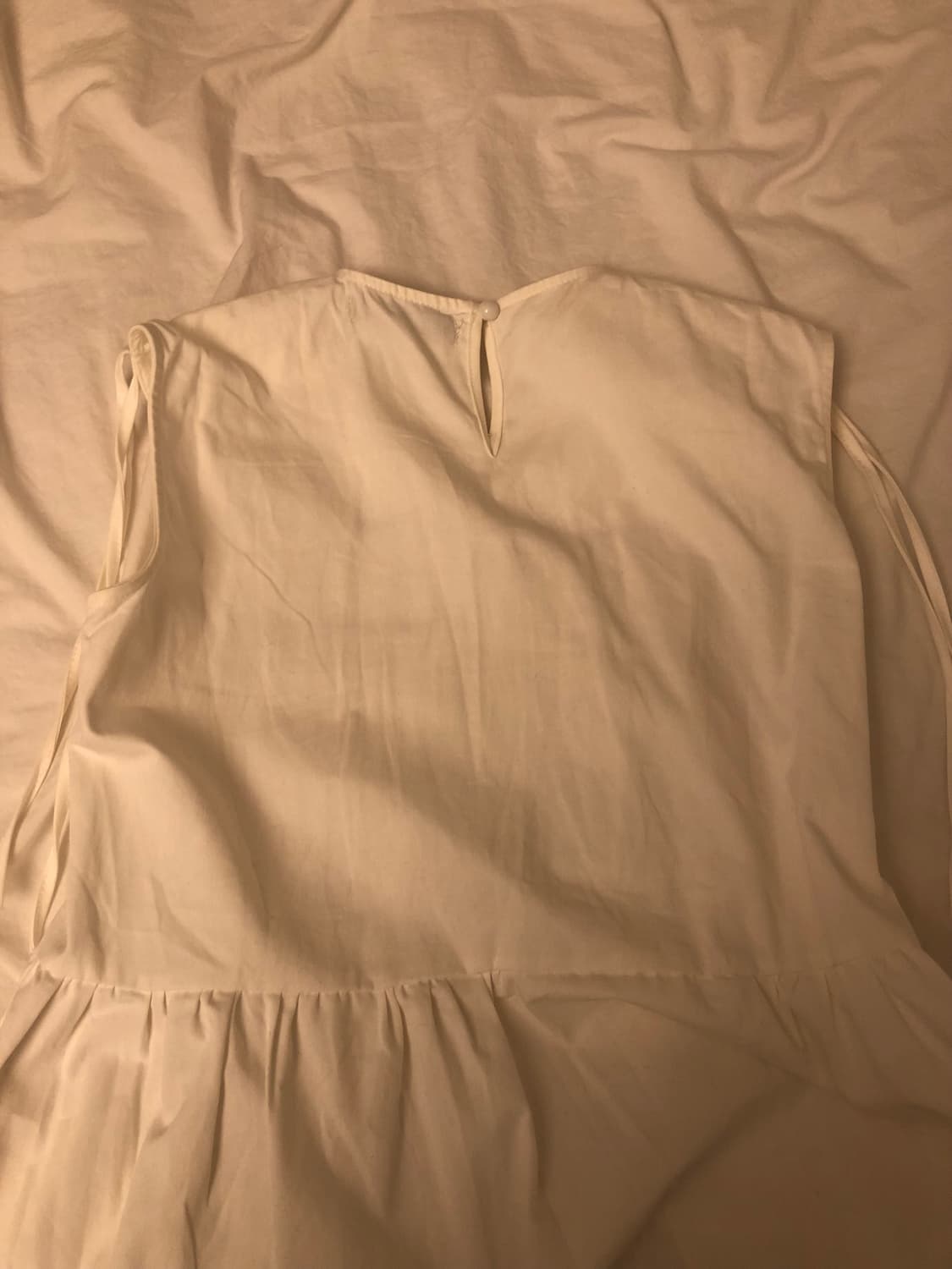 셔링 화이트 원피스 상품이미지6