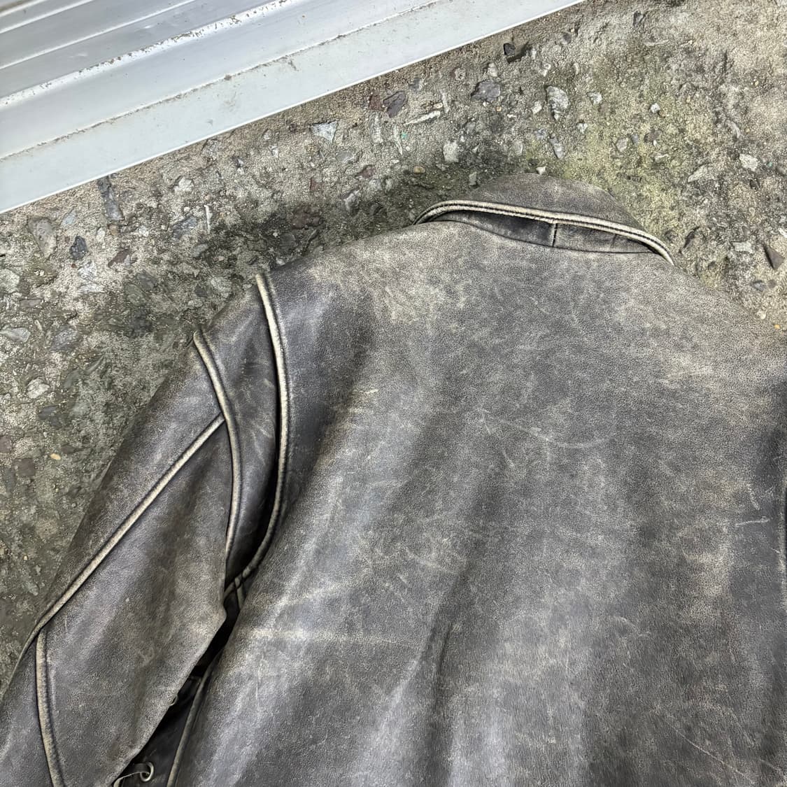 90s 빈티지 견장 버클 고딕 라이더 자켓 상품이미지7