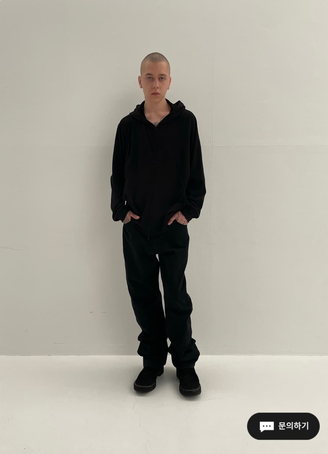 INNIR 252 Lightweight Zip Hoodie (Black) 상품이미지4