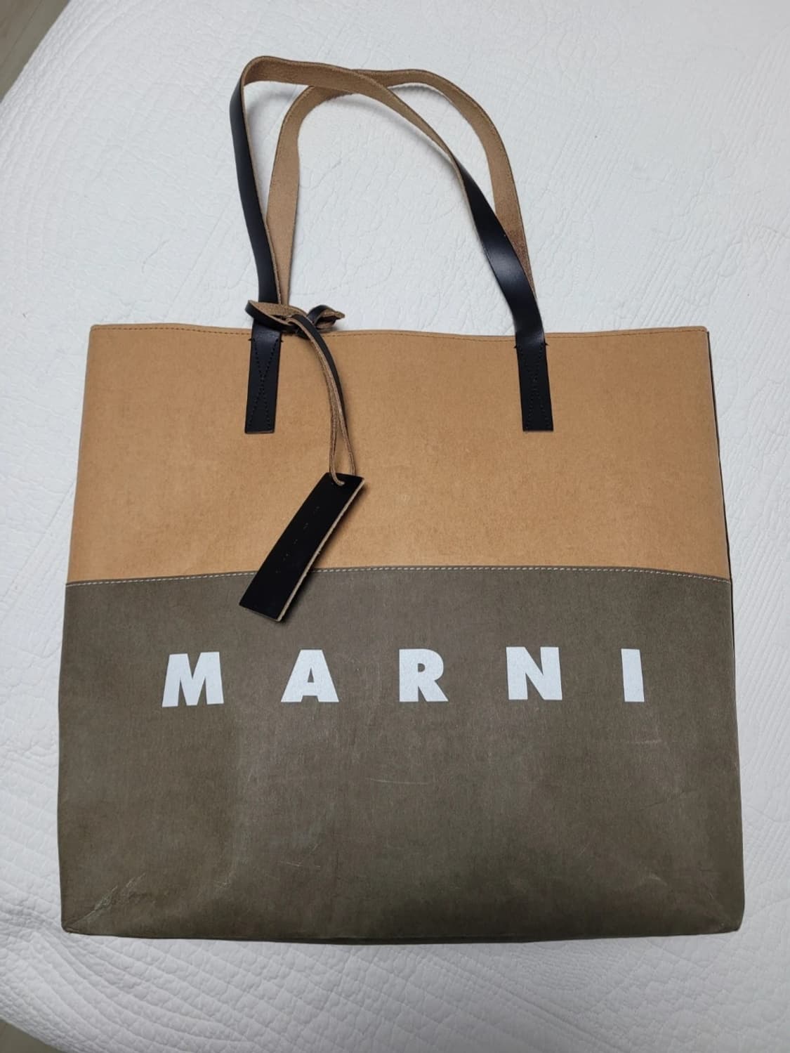 마르니 셀룰로스 로고 바이컬러 토트백  상품이미지1