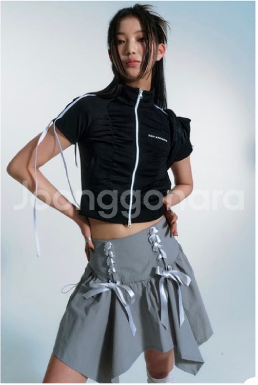 낫노잉 레이스업 나일론 발레 카고 스커트  상품이미지1