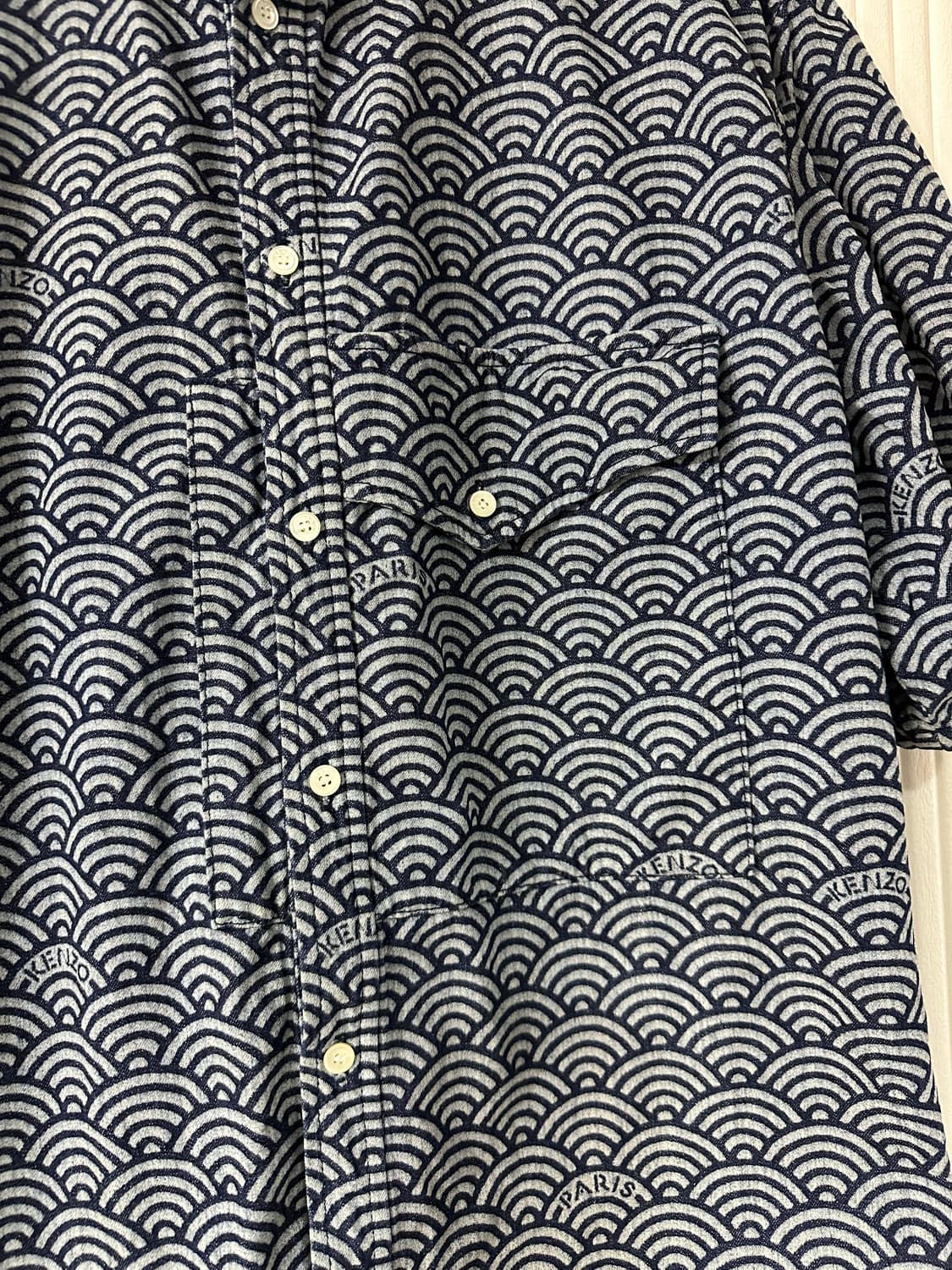 겐조 KENZO PARIS 세이가이하 패턴 셔츠 실측 L ~ XL 상품이미지5