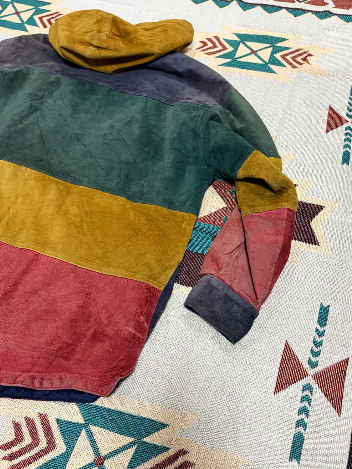 90s 글로벌 아이덴티티 파이어맨 컬러웨이 레더 코트자켓 상품이미지7