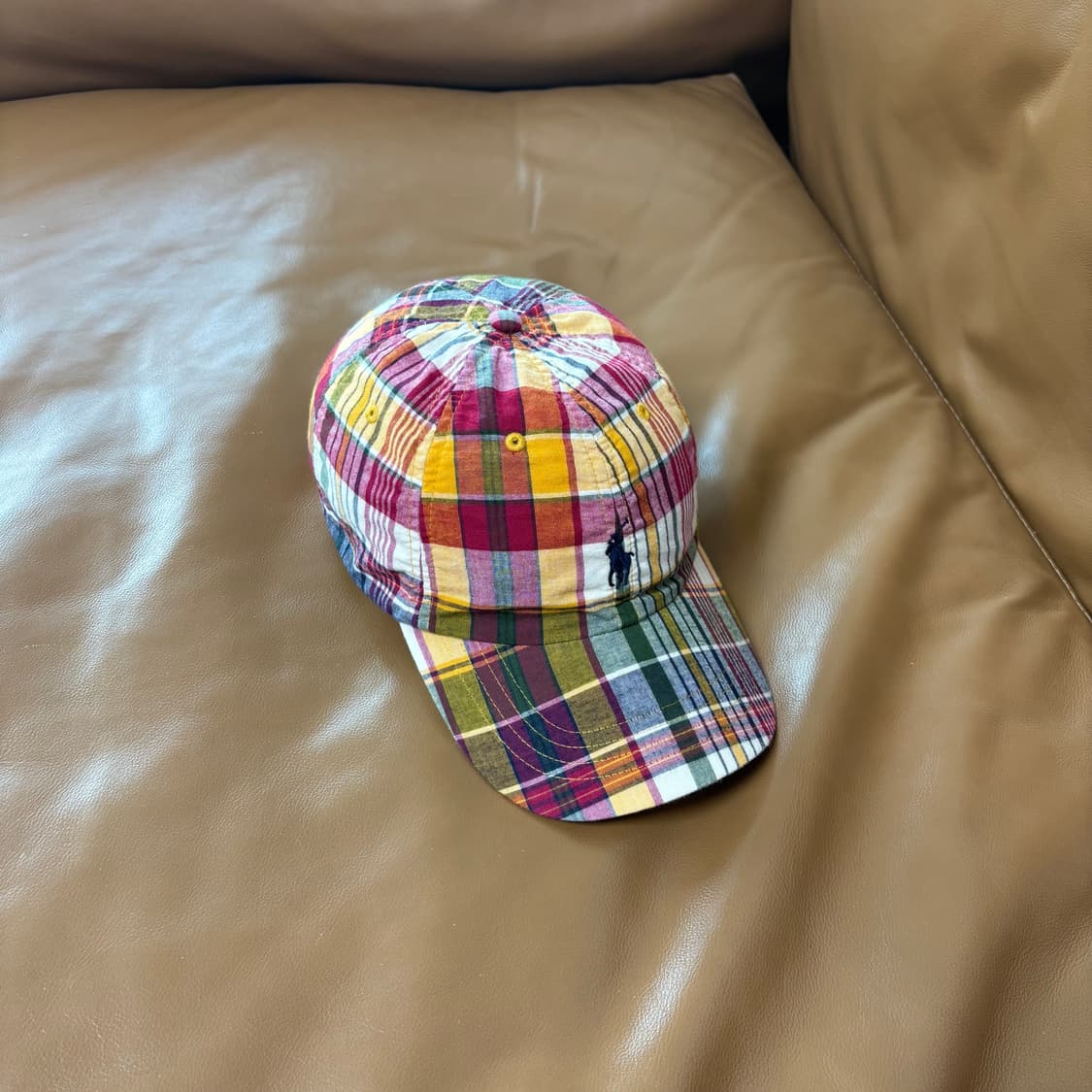 폴로 빔즈 6패널 볼캡 모자 마드라스 체크 상품이미지1