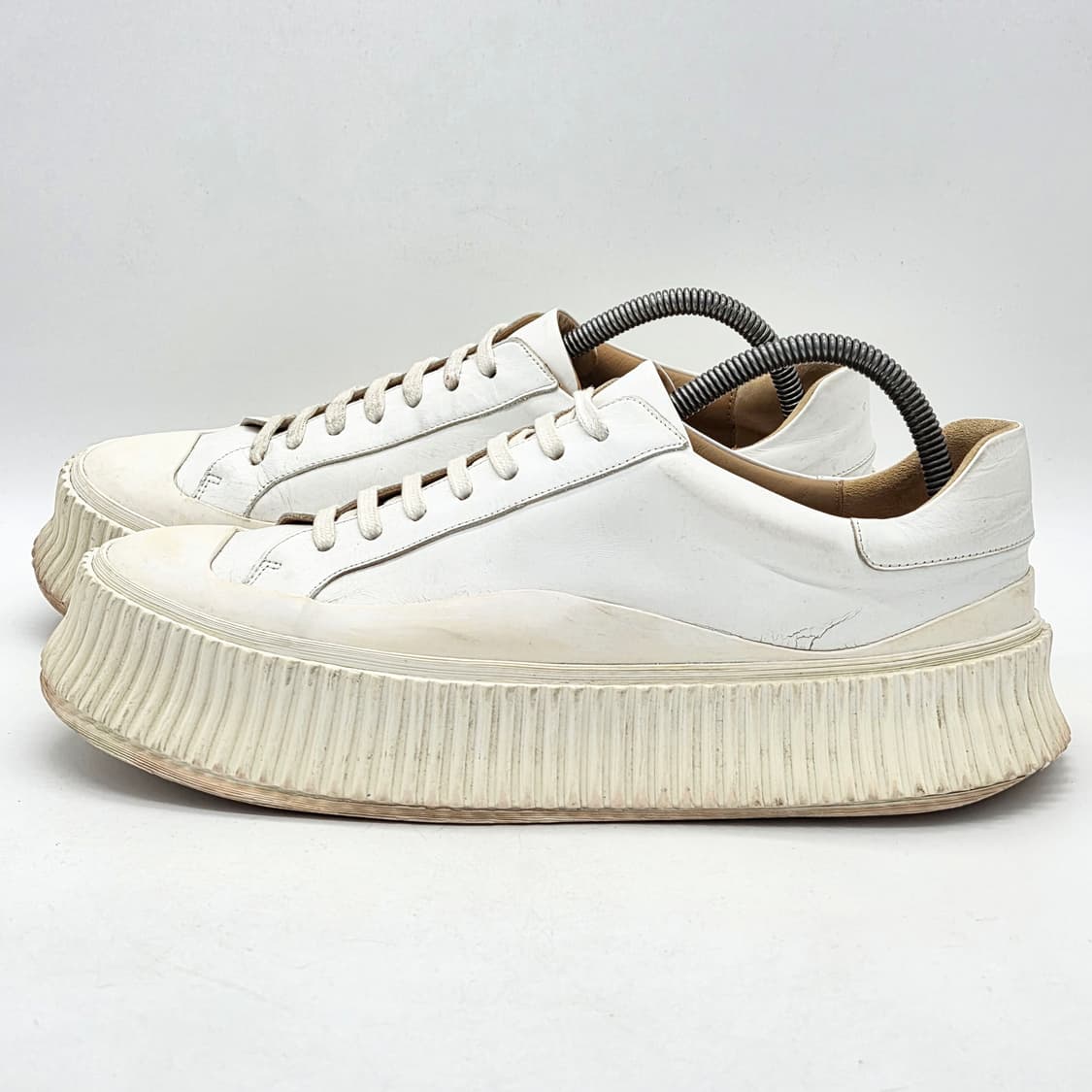  질샌더 레더 로우탑 스니커즈 화이트 (42)  상품이미지1