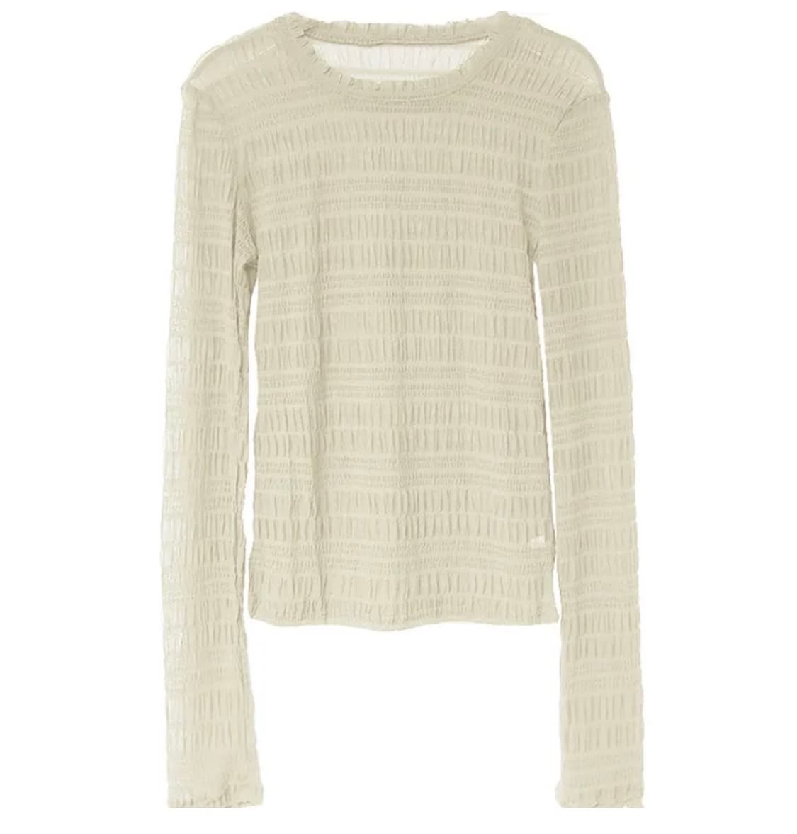 셔링 이너 롱슬리브 크림컬러 상품이미지3