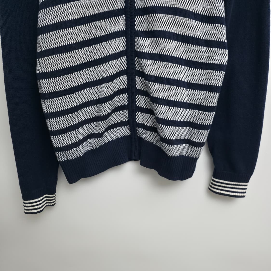 [M] 타미힐피거 네이비 스트라이프 니트 집업 상품이미지3
