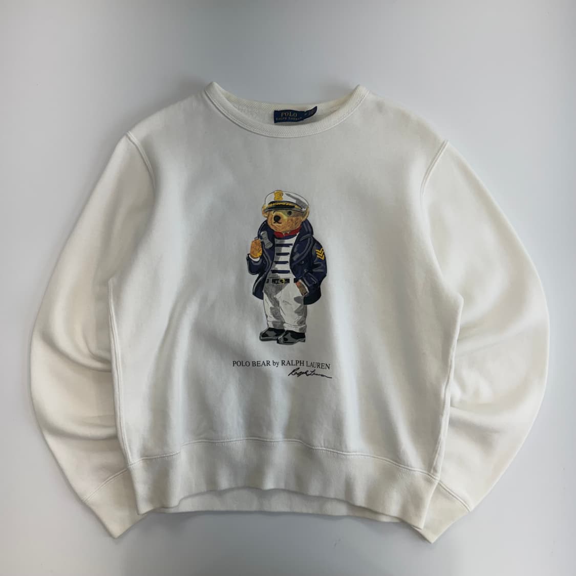 Polo 폴로 베어 로고 화이트 맨투맨 상품이미지3