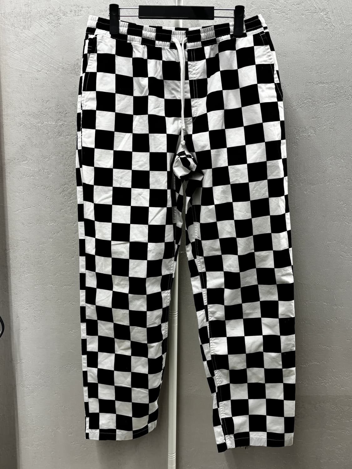반스 레인지 루즈 테이퍼드 엘라스틱 웨이스트 팬츠 체커보드 M 상품이미지2