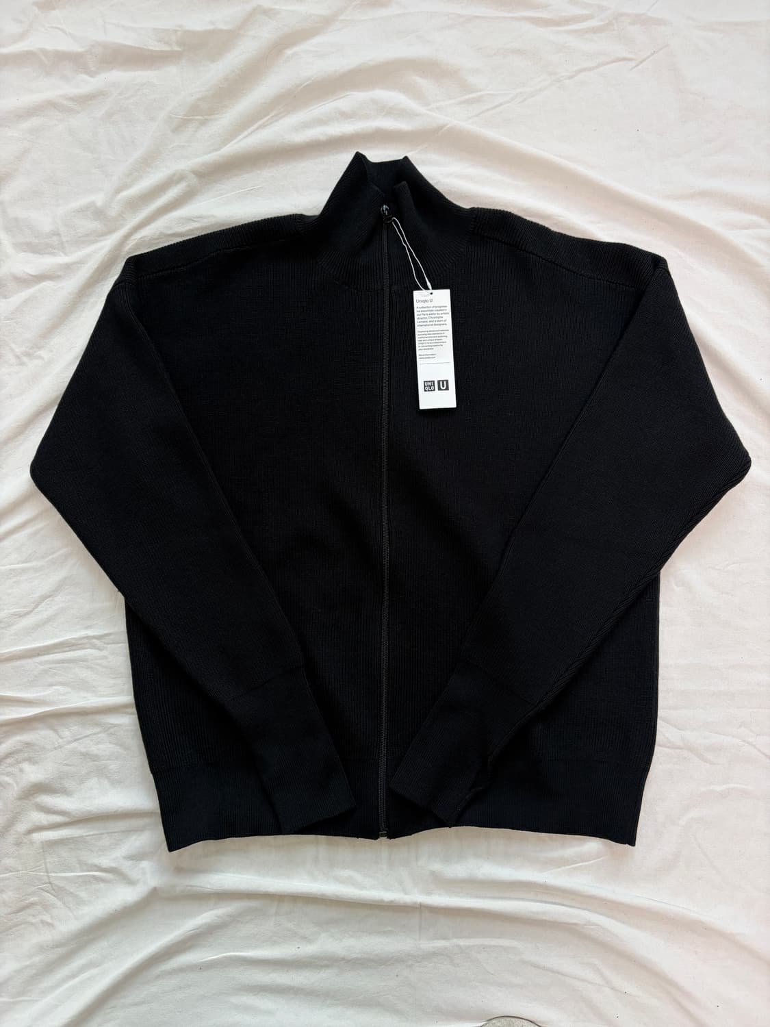 유니클로U 메리노울 블렌드 집업 XXL 풀오버 니트 블랙 르메르 유니클로 상품이미지2