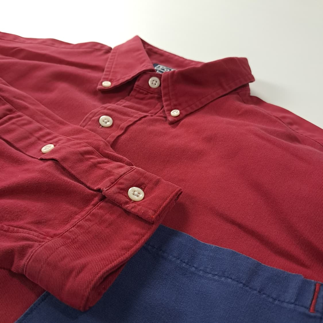 CK218 M 폴로 90s 레드와인 네이비 포켓 셔츠 남방 상품이미지4