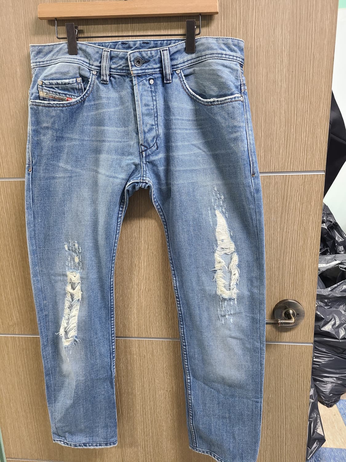 디젤 로우라이즈 블루 데님 데미지 청바지 32 상품이미지1