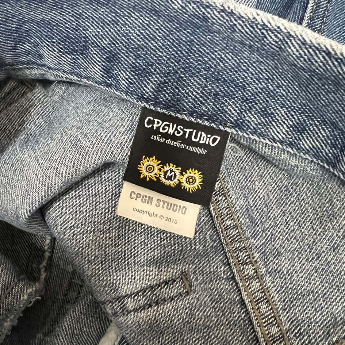 꼼파뇨 레이어 인디고블루 와이드 데님 팬츠 청바지 M 상품이미지4