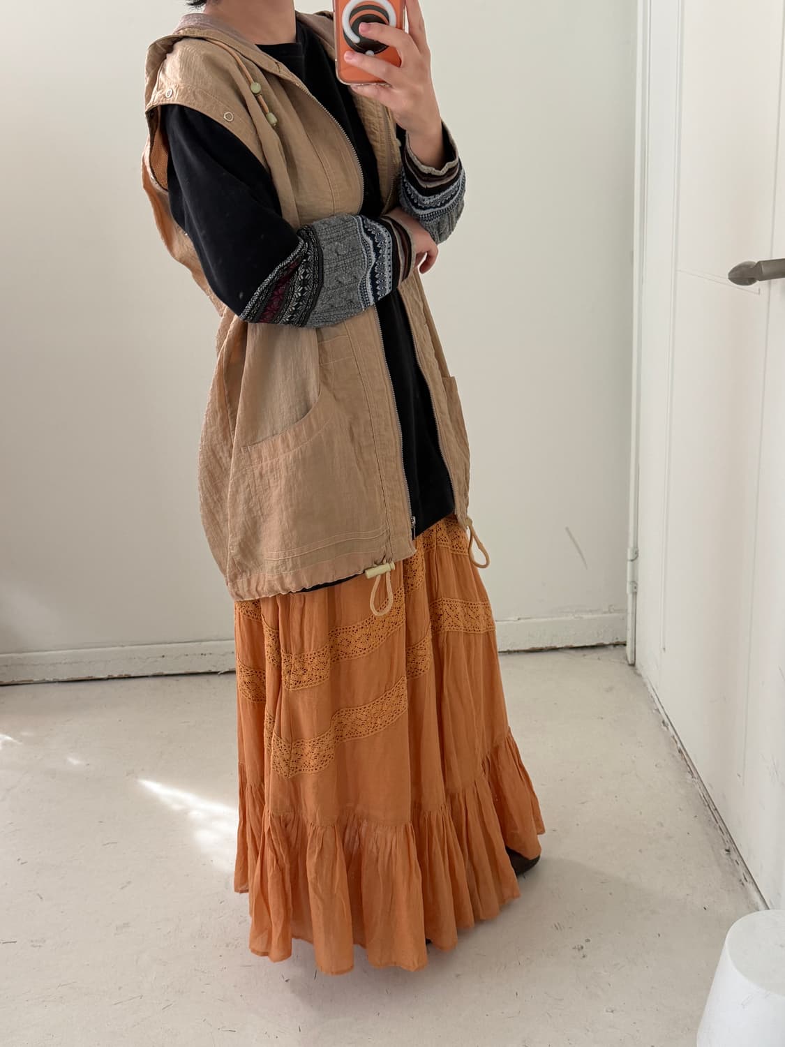 일본빈티지 에스닉 소매 탑 상품이미지3