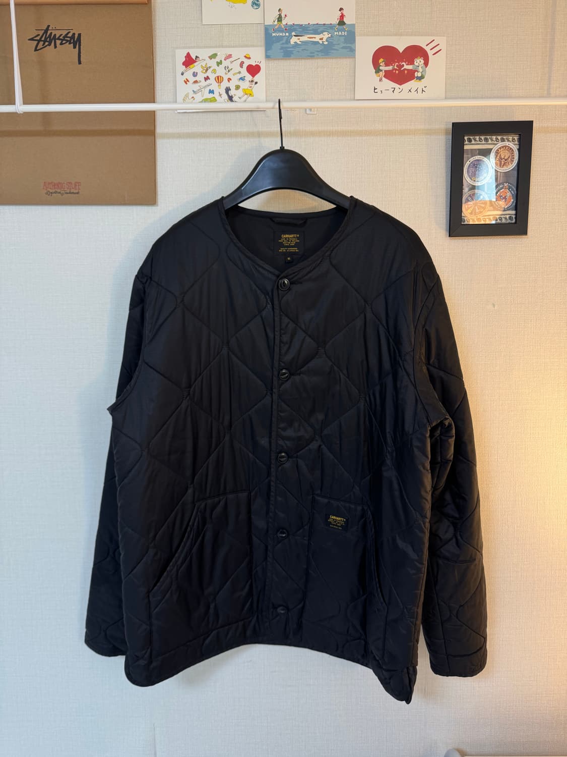 [XL]칼하트wip 나일론 퀼팅 자켓 깔깔이 블랙 상품이미지1