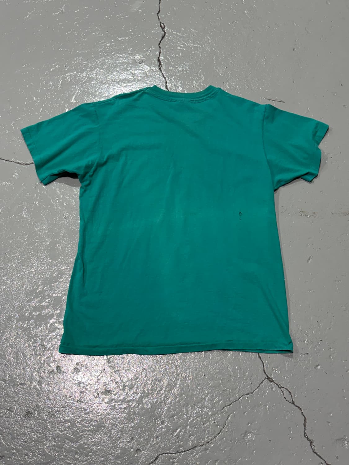 80~90s USA Hanes (헤인즈) 민트색 반팔 티셔츠 싱글 스티치 상품이미지7