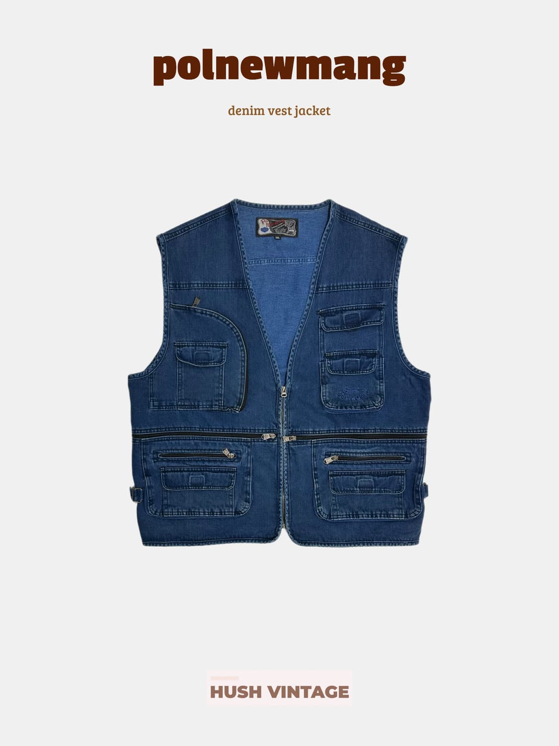 폴뉴망 빈티지 데님 베스트 자켓 청조끼 상품이미지1