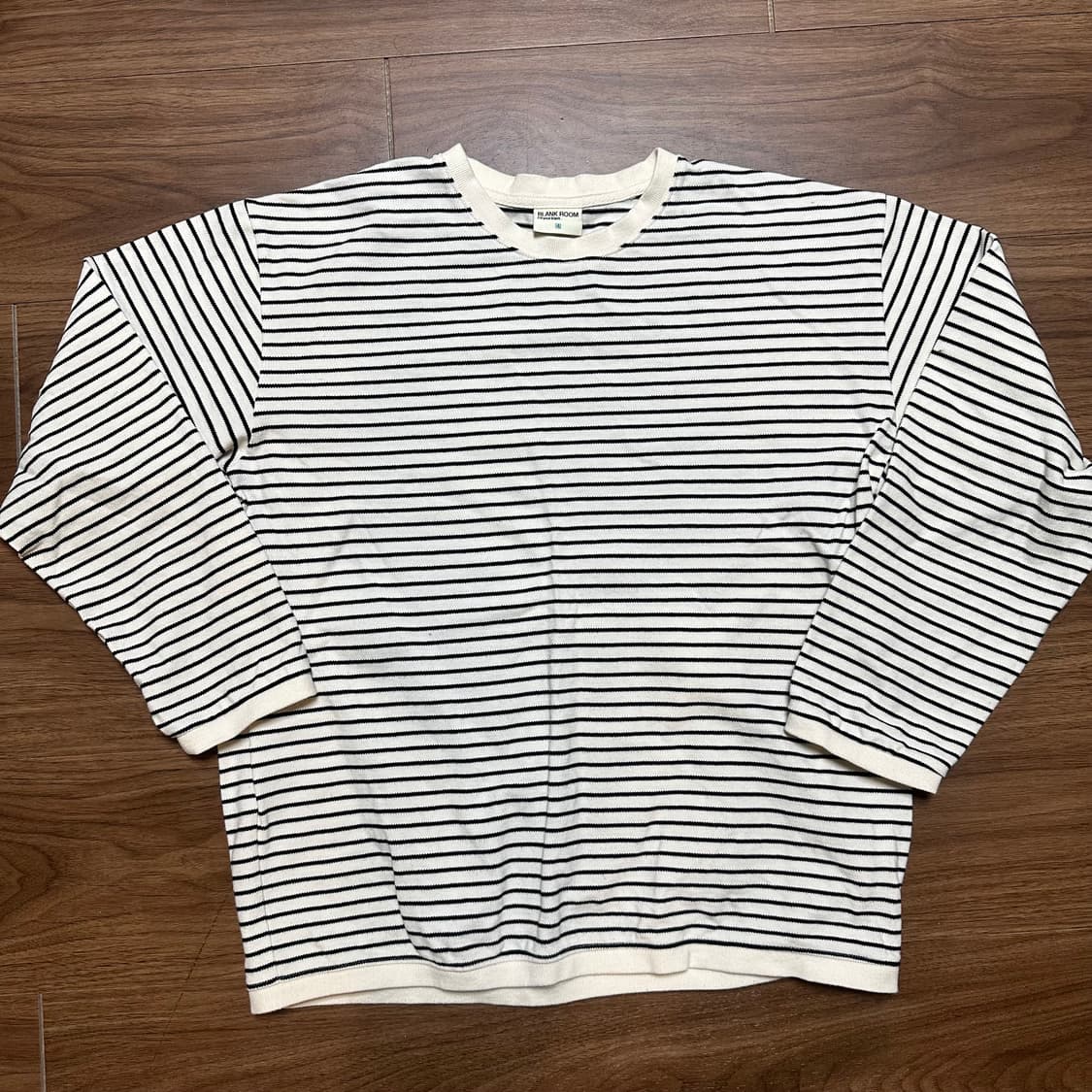 블랭크룸 피케 스트라이프 롱슬리브 긴팔티셔츠 아이보리 상품이미지3