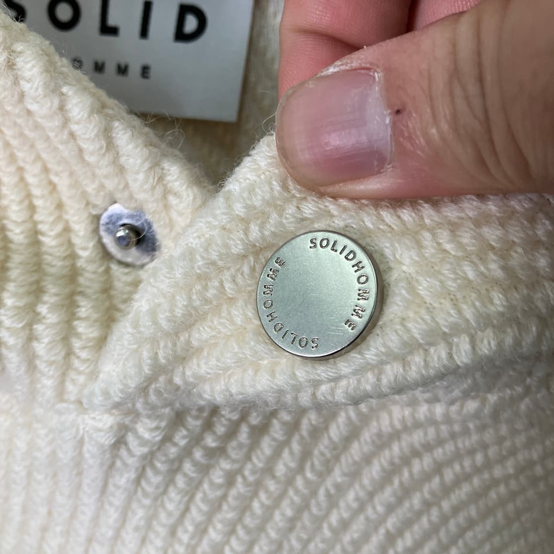 솔리드옴므 아이보리 니트 오버핏 후드 상품이미지8