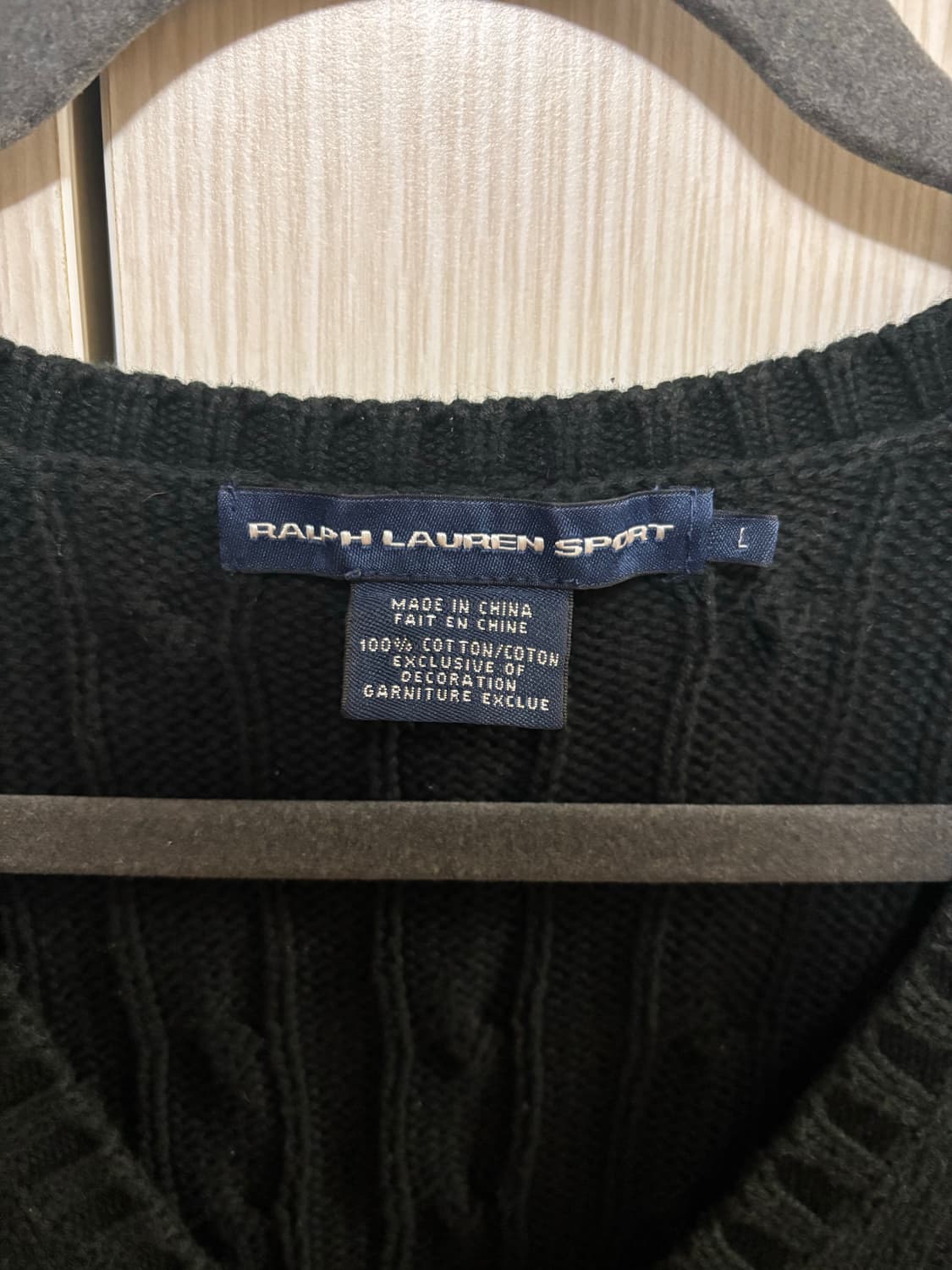 랄프로렌 케이블 니트 블랙 L 상품이미지2