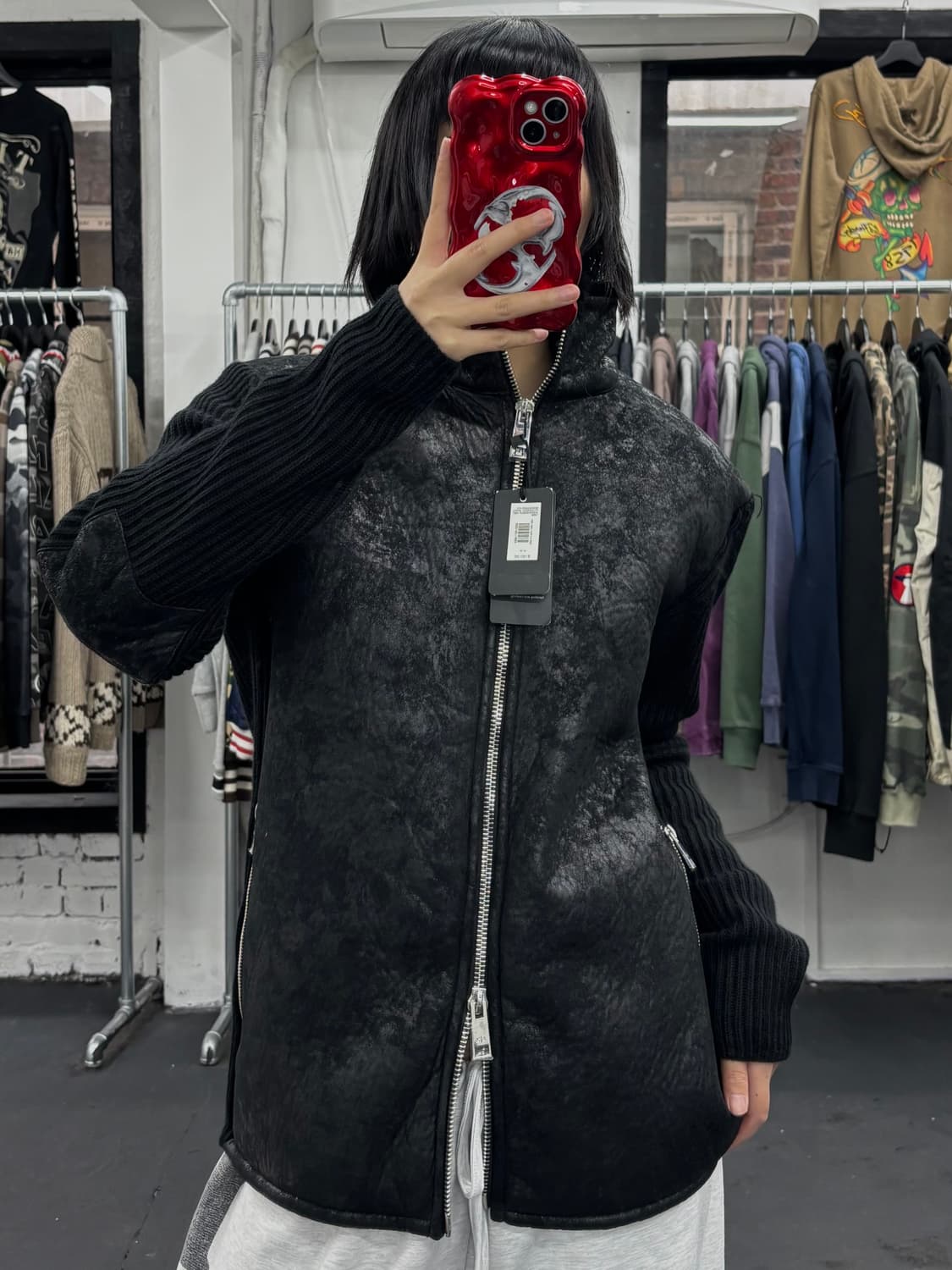 아르마니 익스체인지 스웨이드 니트 집업 상품이미지4