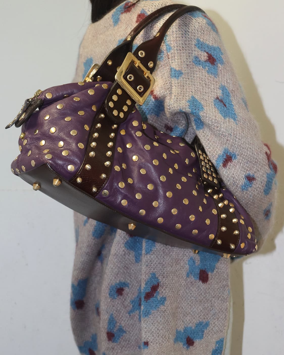 Be&D 램스킨 레더 스터드 백 상품이미지3