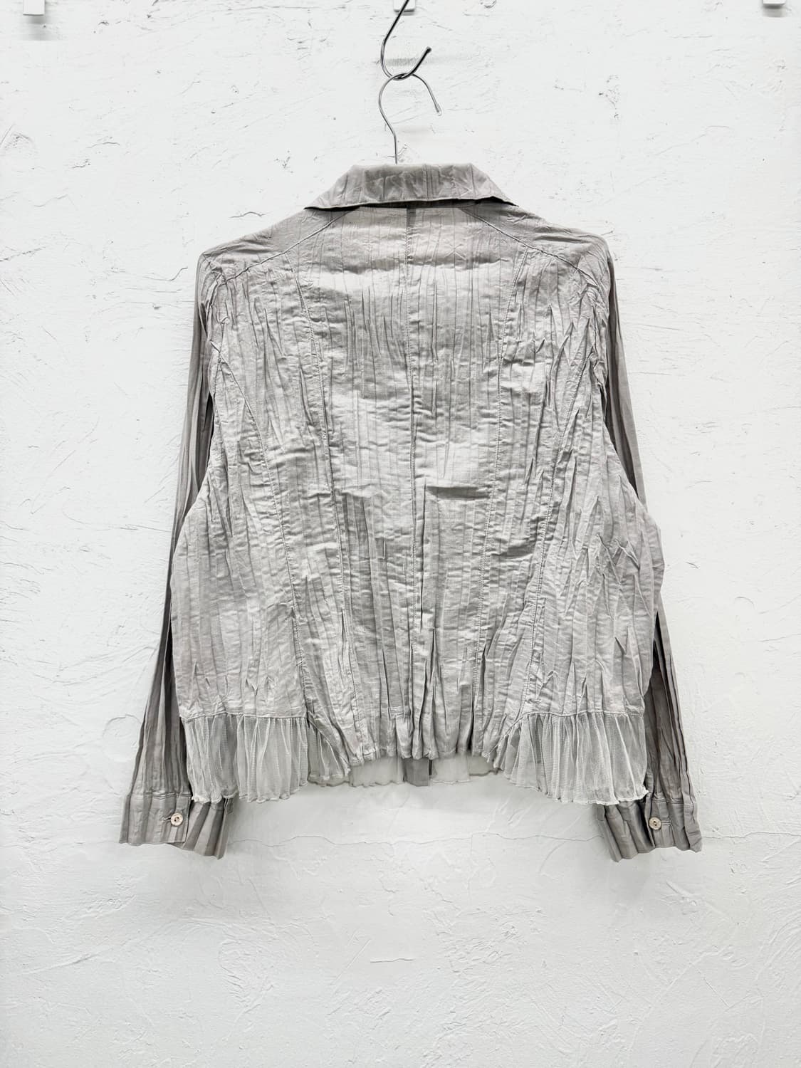 JPN 매쉬 핀턱 플리츠 블라우스 상품이미지4