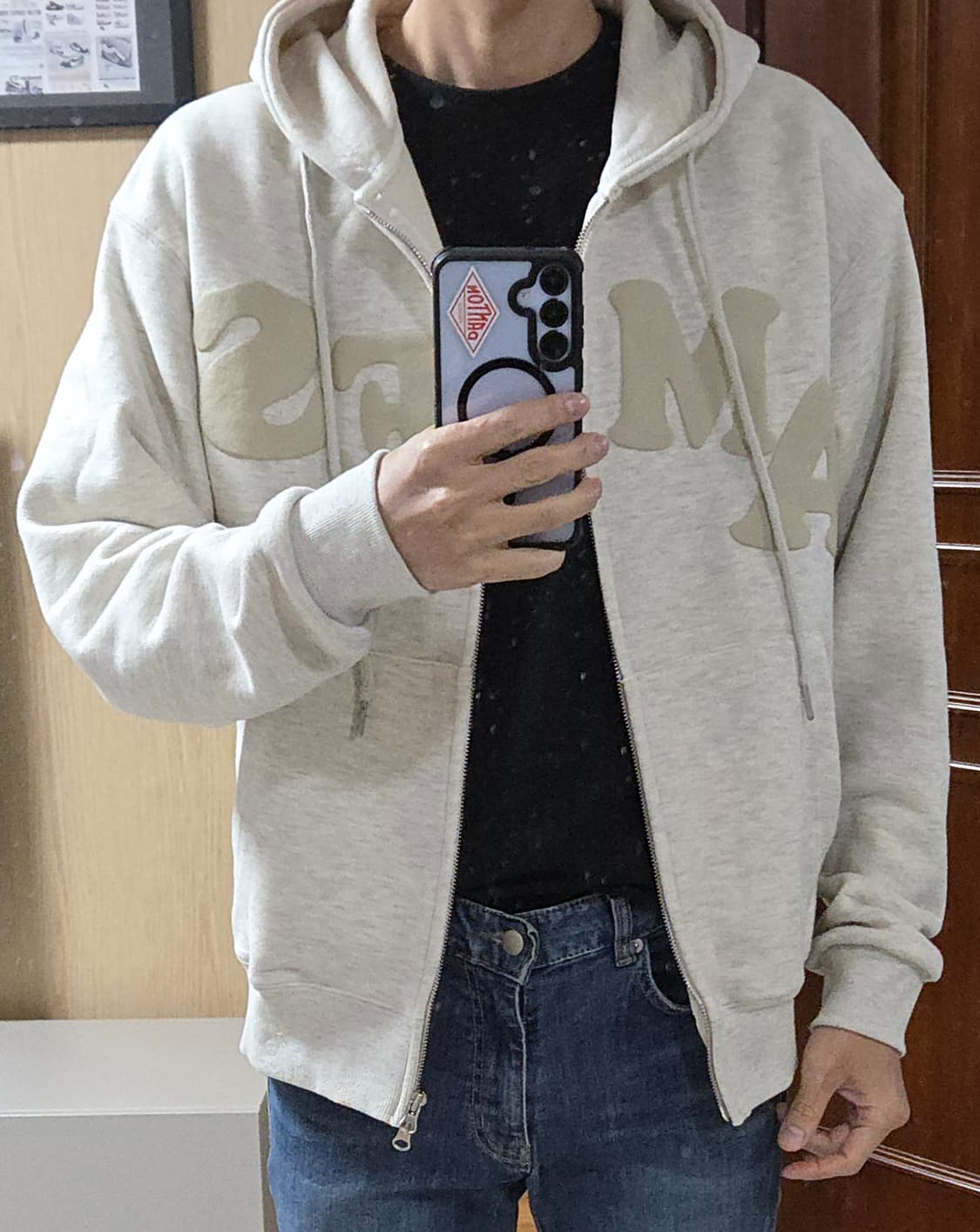 (착샷) 아메스 월드와이드 후드 집업 오트밀 상품이미지10