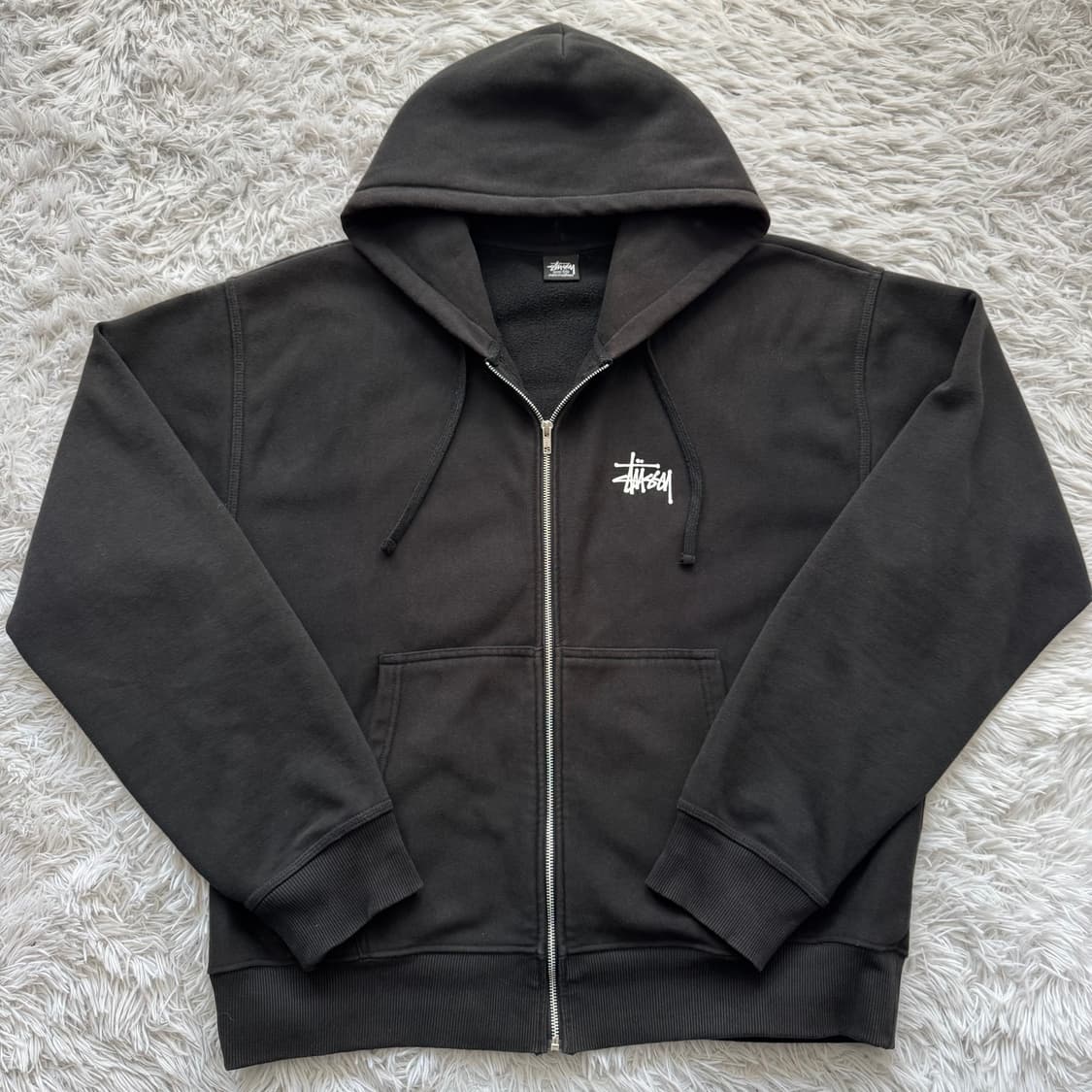 STUSSY 일본빈티지 후드집업 스투시 베이직 블랙 xxl 110 115 상품이미지2