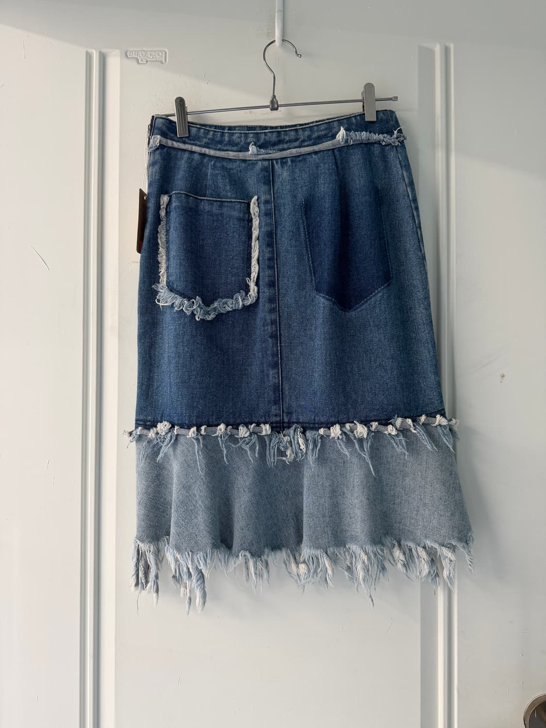 일본빈티지 프린지 데님 미디스커트 상품이미지7