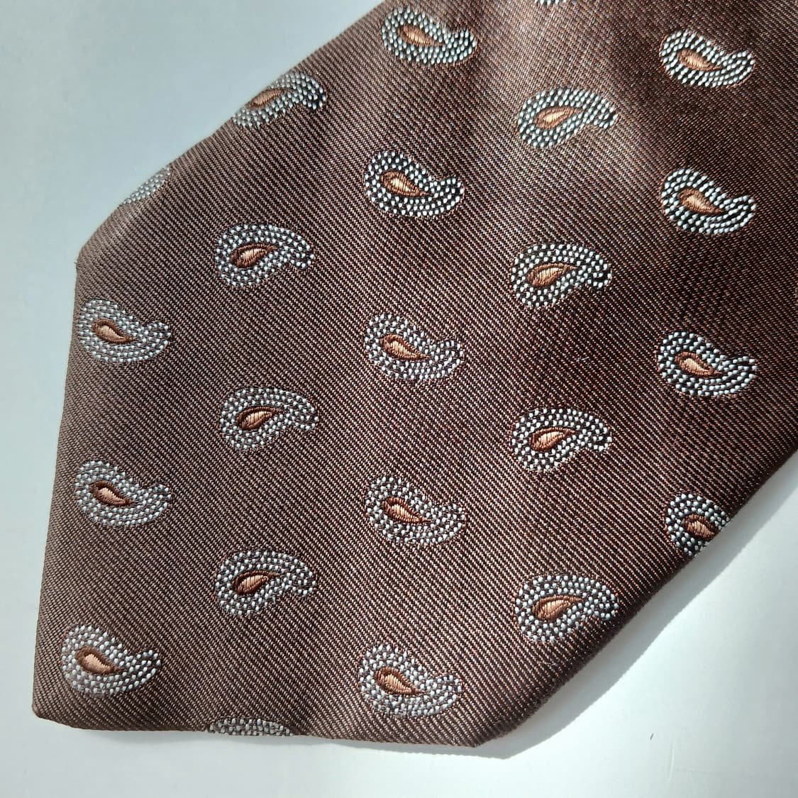 더반 브라운 자카드 페이즐리 넥타이 8.9cm A+등급 e837 상품이미지6