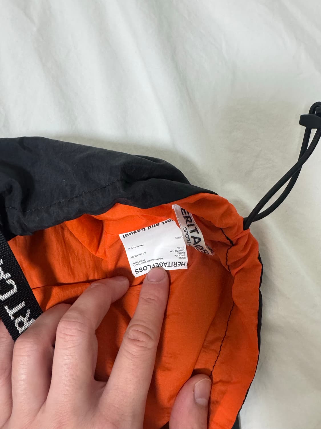 헤리티지 플로스 가방 나일론 립스탑 워셔 스포츠백 블랙 상품이미지3