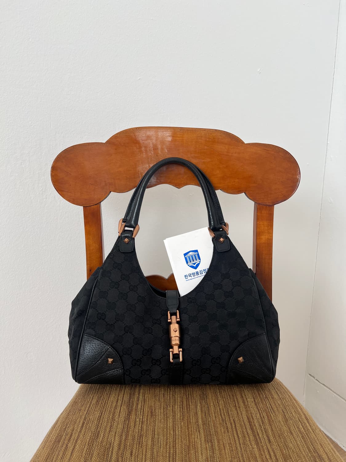 구찌 재키백 블랙 GG 로고 숄더백 상품이미지1