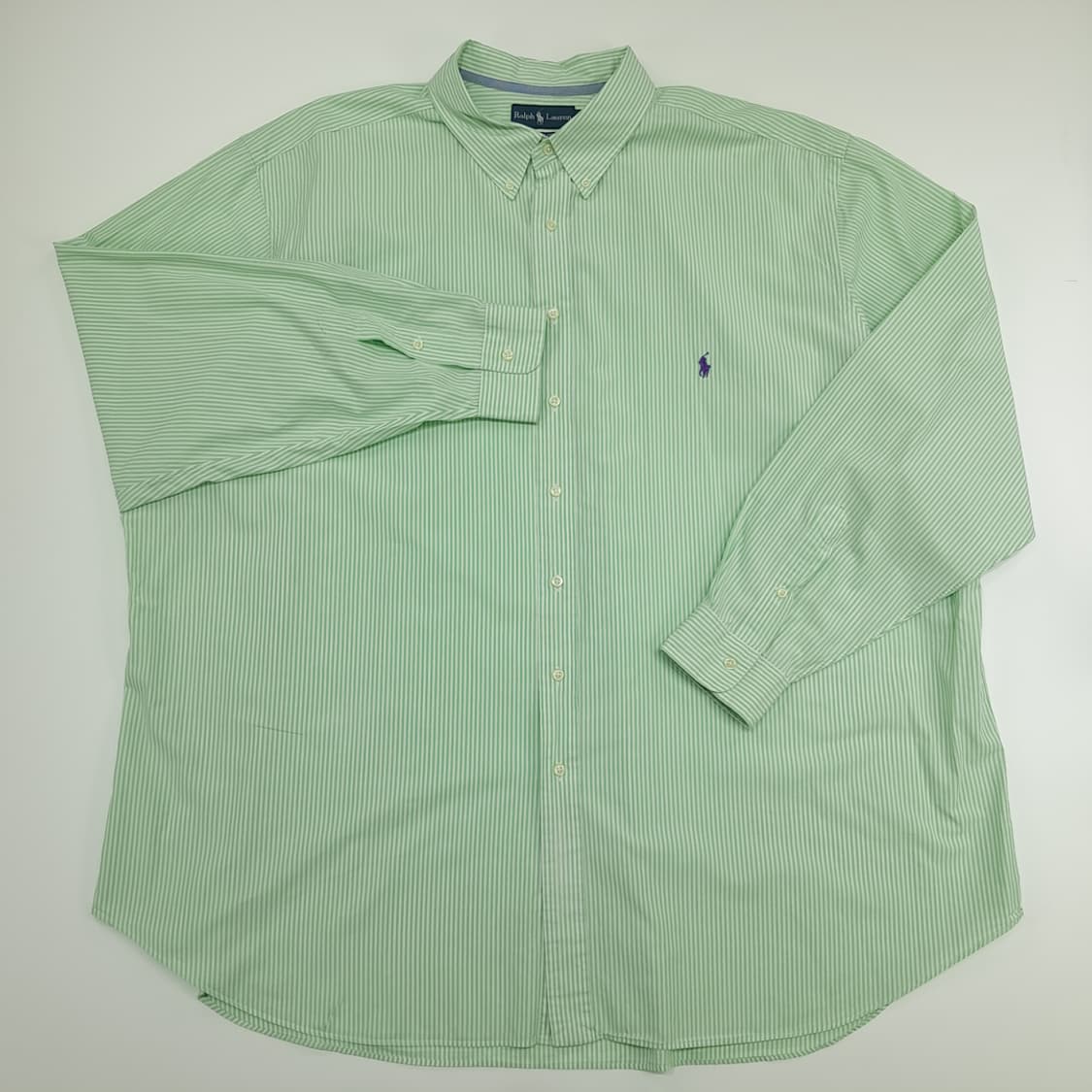 CN772 4XLT 폴로 랄프로렌 그린 스트라이프 긴팔 셔츠 남방 상품이미지2