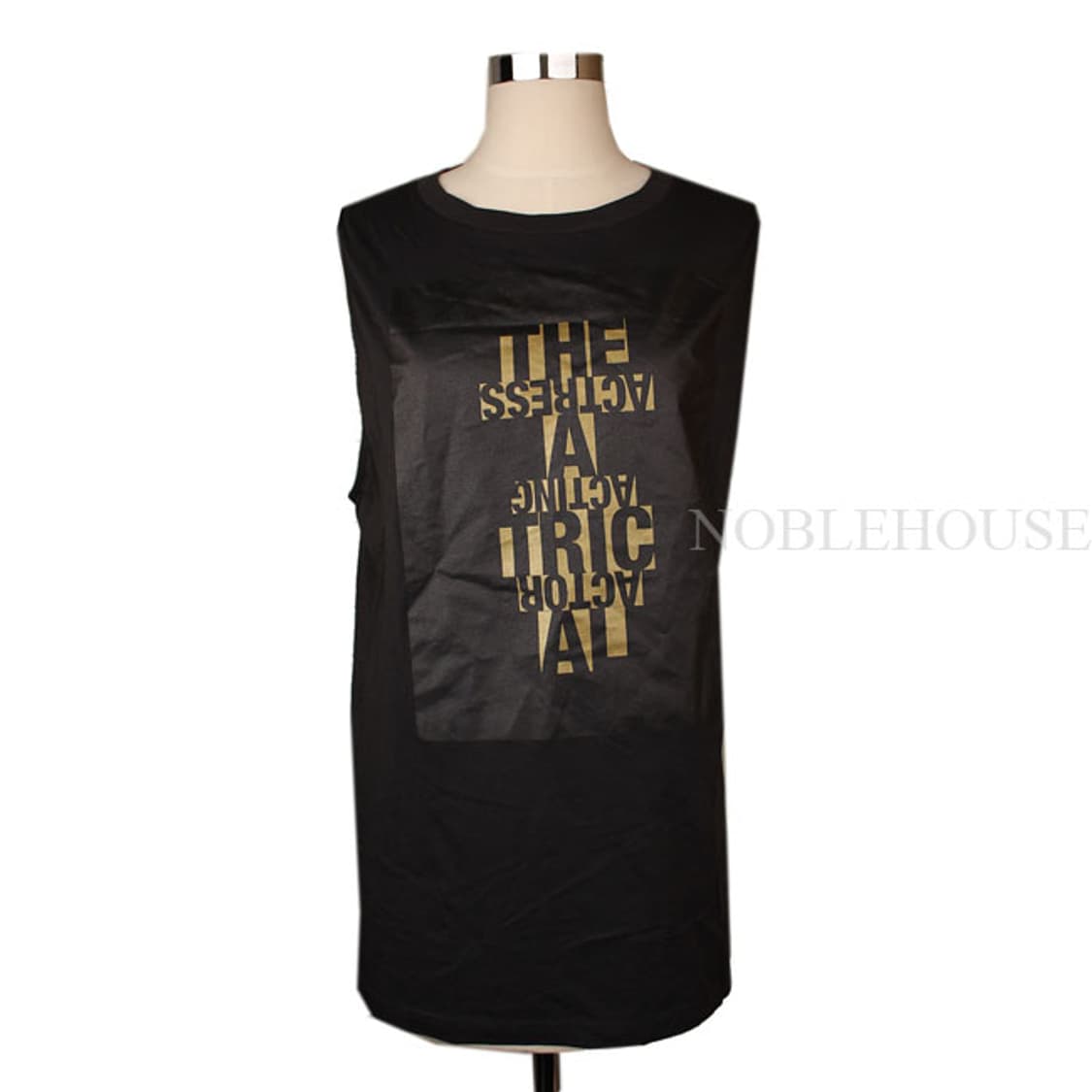 아크네 다크그린 레터링 프린팅 민소매 티셔츠(S) 상품이미지1