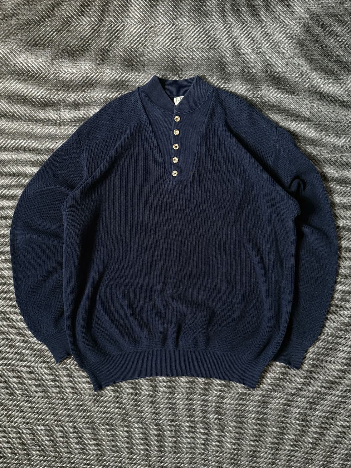 90s USA 엘엘빈 헨리넥 네이비 빈티지 스웨터 (110) 상품이미지1