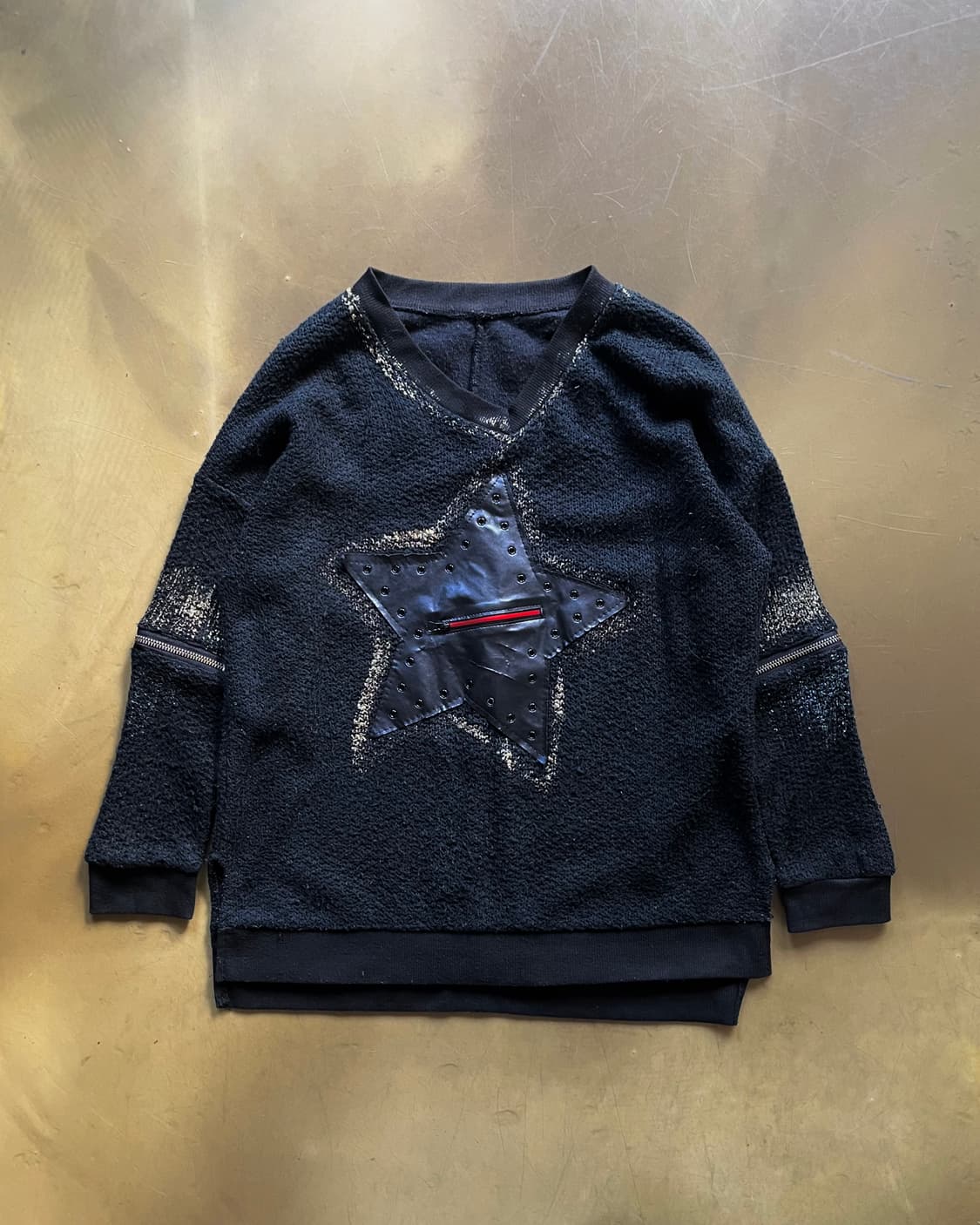 Jpn Vintage Star Patchwork V-Neck Knit 상품이미지3