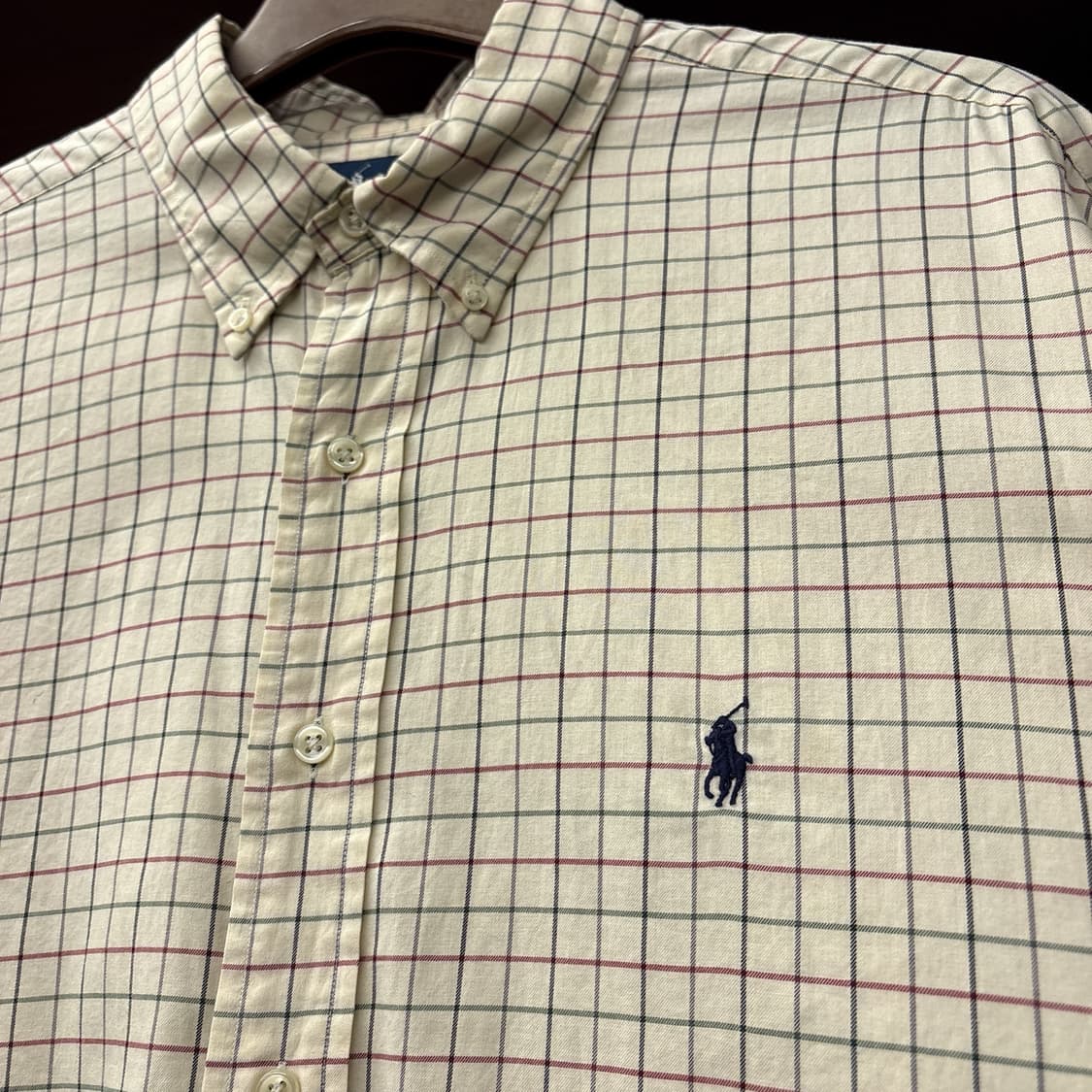 00s 폴로 랄프로렌 라이트옐로우 윈도우체크 버튼다운 셔츠 N1102 상품이미지6