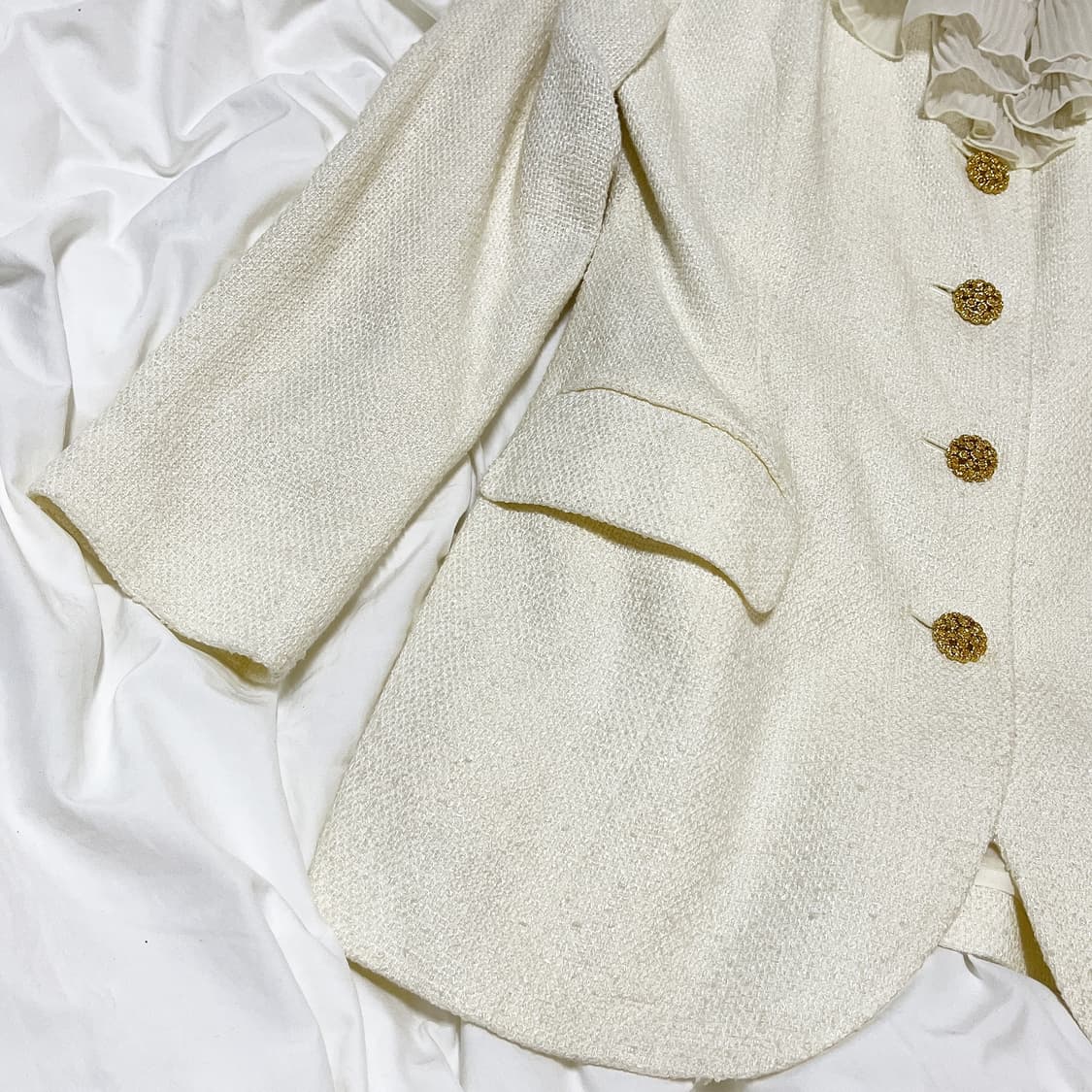 빈티지 ) 화이트 프릴 자켓 상품이미지4