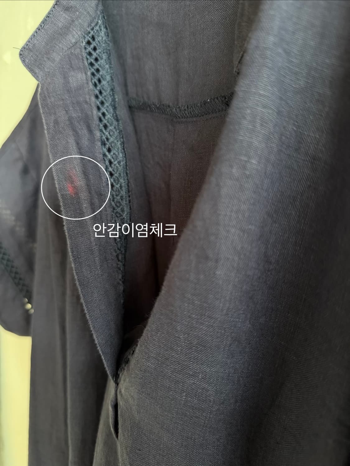 ESPICA 네이비 펀칭레이스 린넨 원피스 상품이미지7