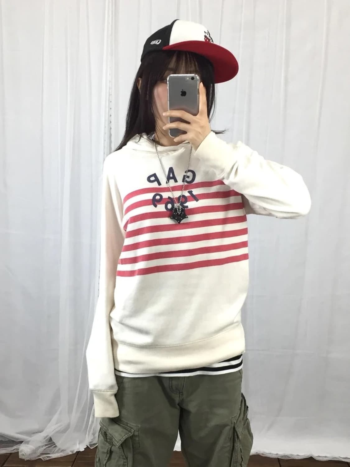 Gap 1969 Cream Stripe Hoodie  상품이미지2