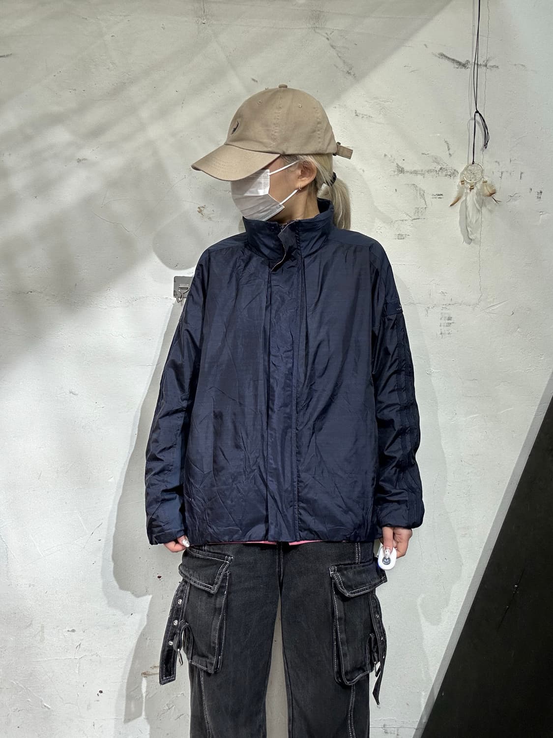 아디다스 네이비 삼선 로고 바람막이 자켓 L 상품이미지2