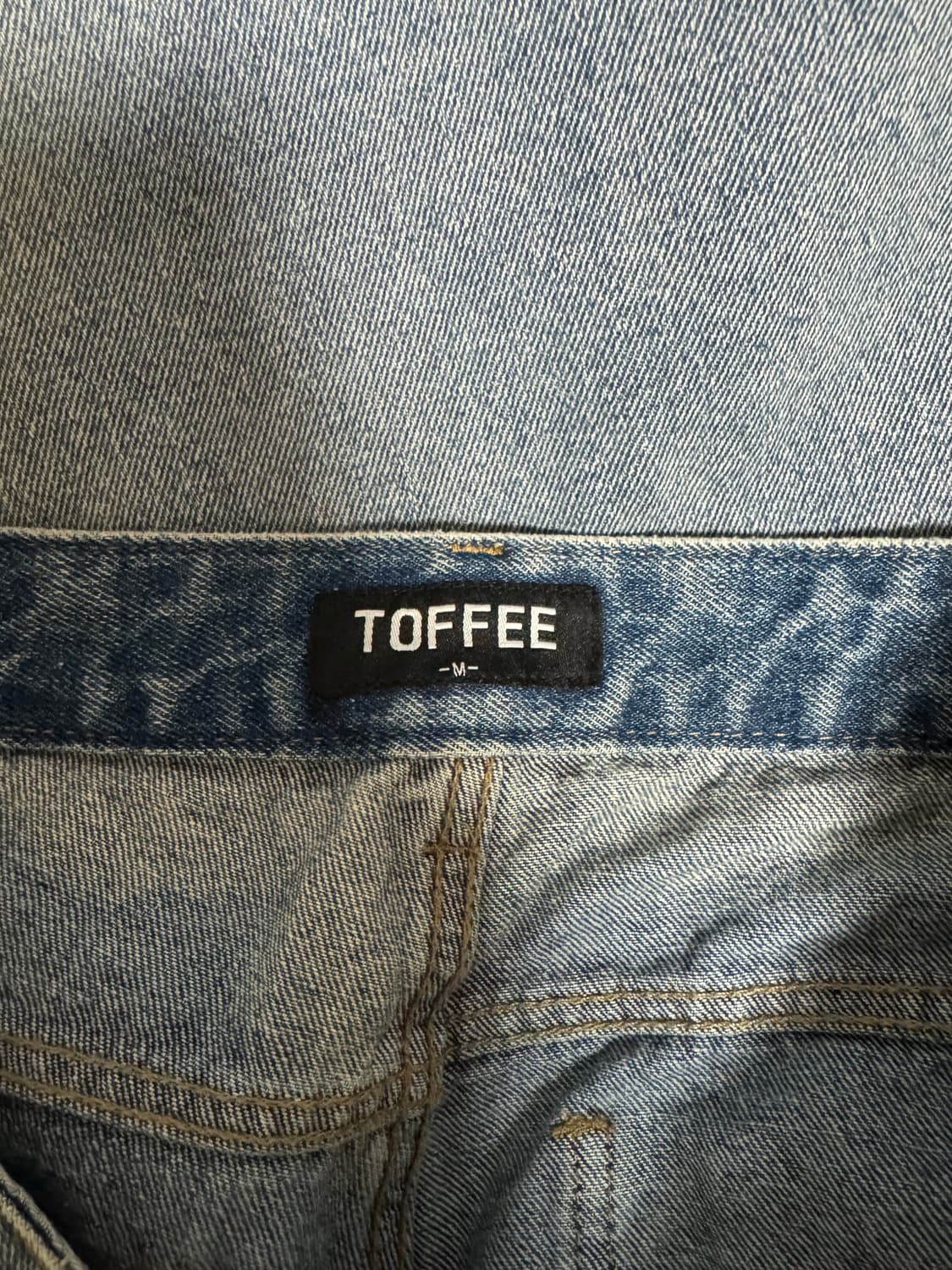 토피 와이드 데님 팬츠 오일인디고 M 상품이미지3