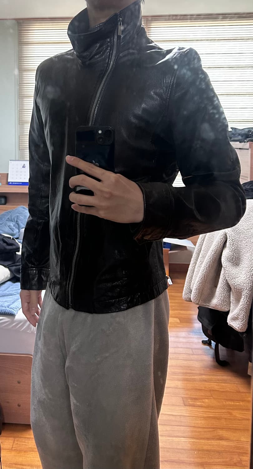 코데즈컴바인 비대칭 카우레더자켓 상품이미지2