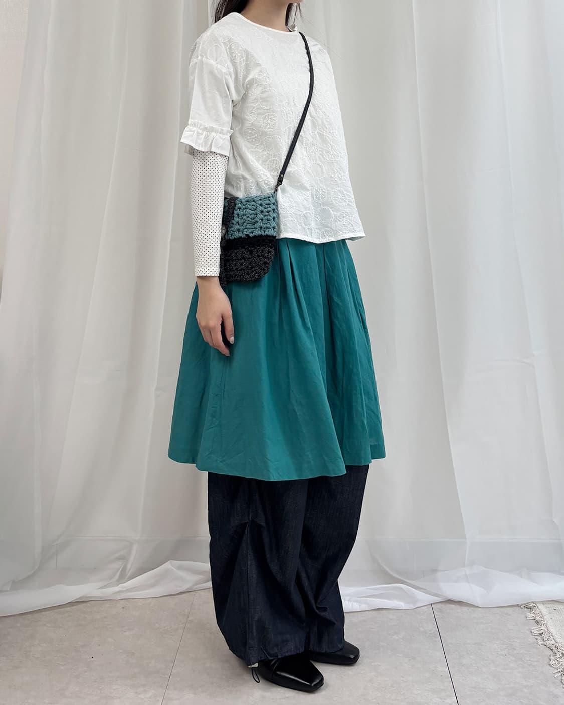 North Object de Petit 도트 자수 반팔 블라우스 상품이미지9