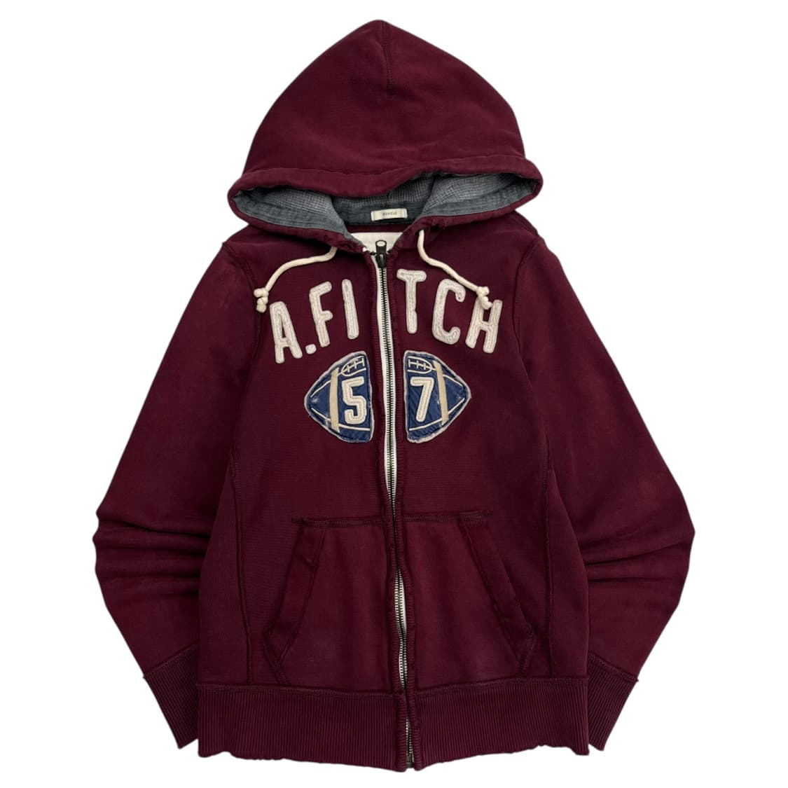 아베크롬비 럭비패치 딥버건디 후드집업 S 상품이미지2